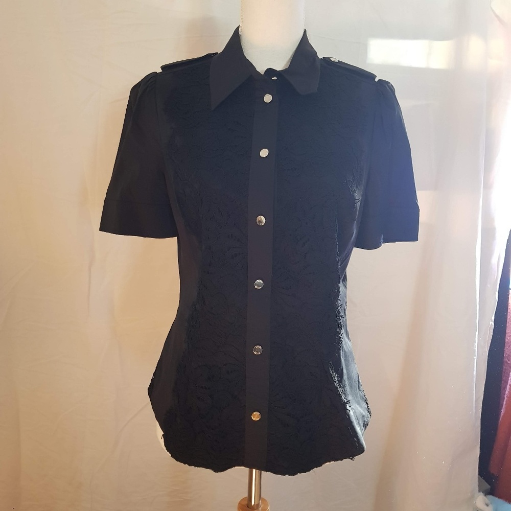 blouse t shirt short sleeve with lace US 10